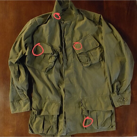 Vietnam Era Field Jacket Vintage 70s Coat S USA Military OG-107 Poplin Cotton - Picture 6 of 13